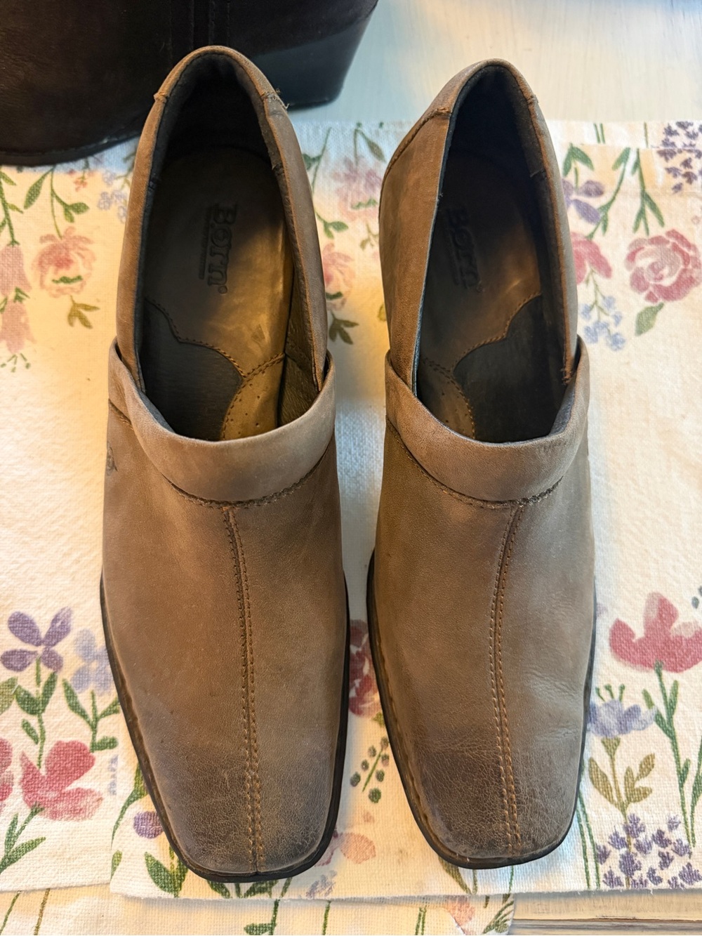 Born Taupe Suede Slip-On Ankle Booties